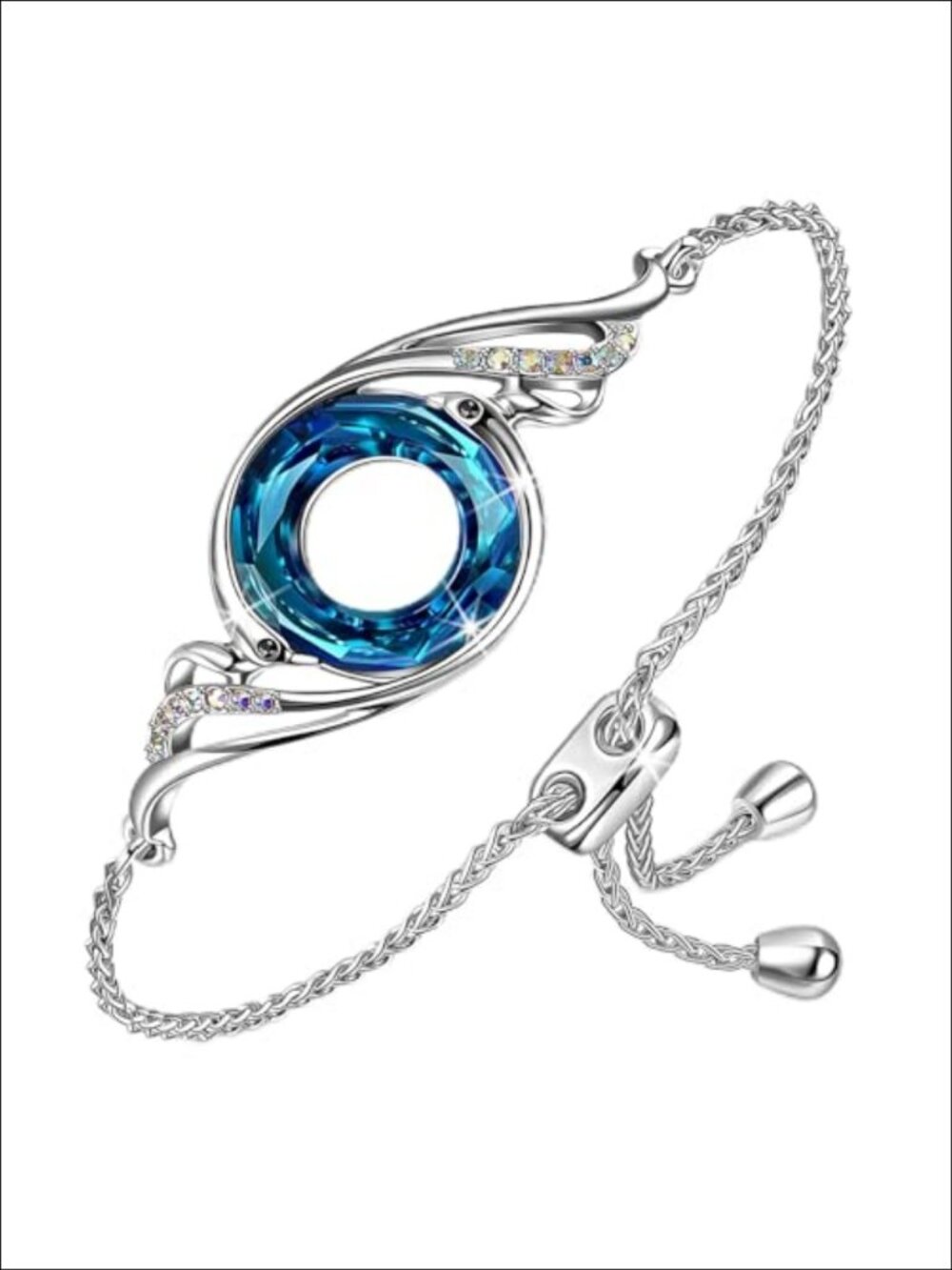Adjustable Slider Phoenix Bracelet with Austrian Crystals for Women